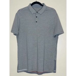 Lululemon Men's Striped Athletic Polo Shirt  Size Medium